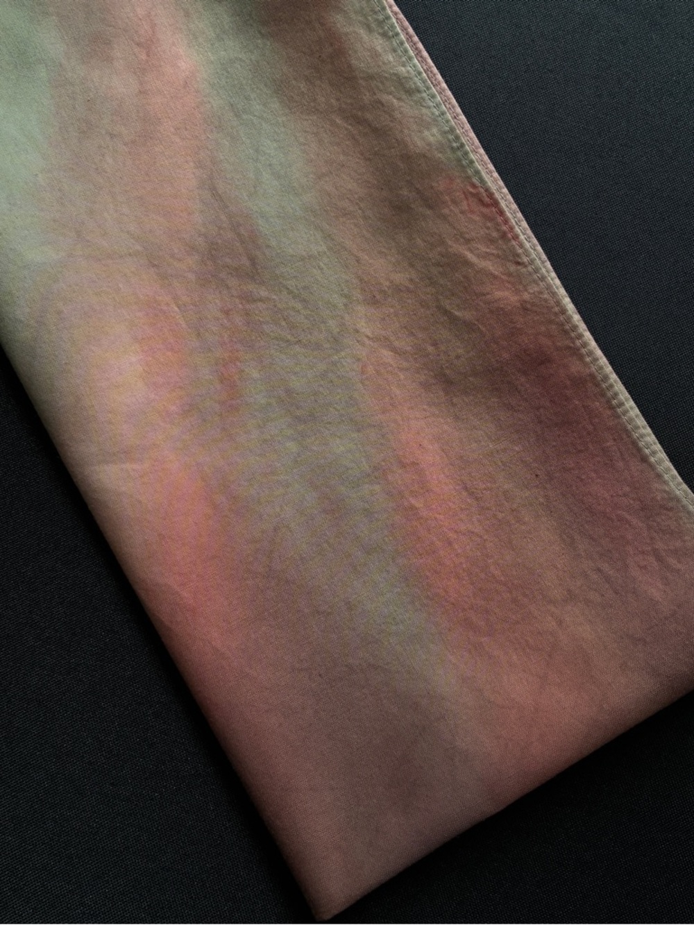 Watercolor Tie-Dye Cotton Handkerchief in Truffle Brown and Sage Green